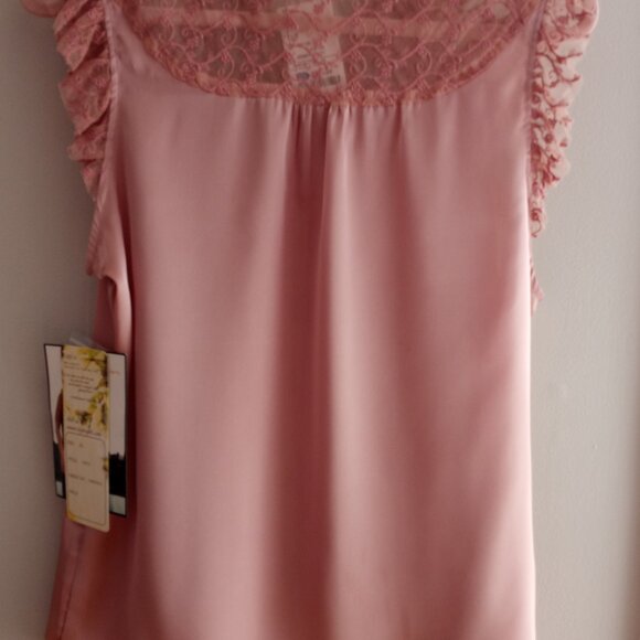'LAPIS' Dusky Pink Cap Sleeve Lace Blouse Size XL NWT - Picture 10 of 15